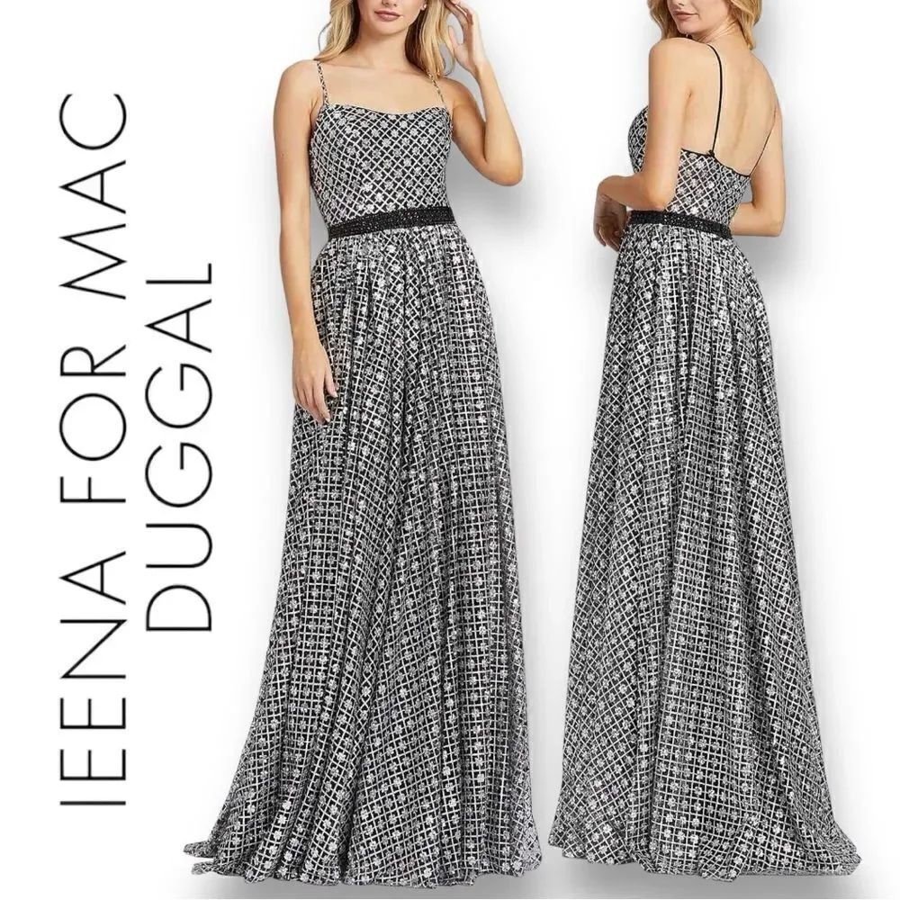 MAC DUGGAL Ieena by Mac Duggal Women’s Embellished Spaghetti Straps Dress